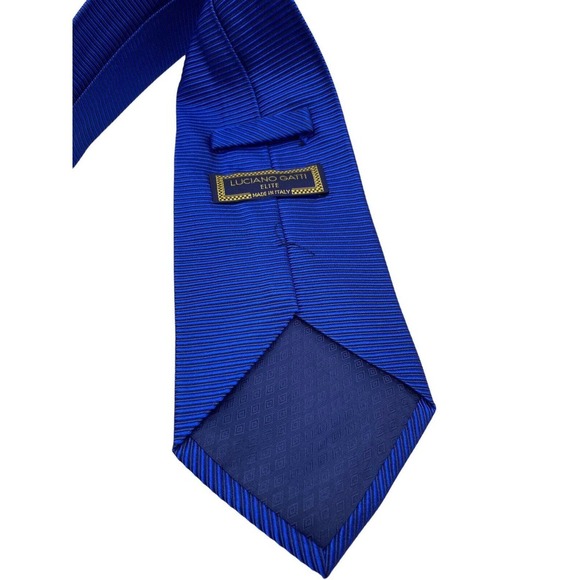 Luciano Gatti Elite Tie Blue Black Textured Necktie 100% Silk Italy Made Luxury - Picture 6 of 8